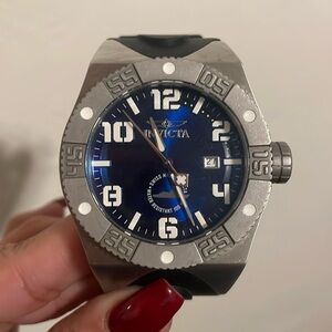 INVICTA I Force Silicone Band Watch 49MM Water Resistant Black Stainless 0872
